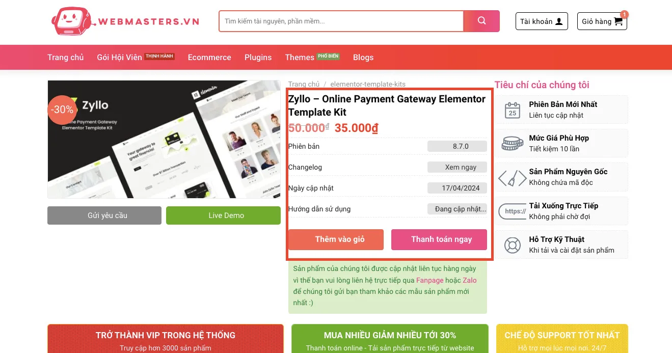 Hướng dẫn mua hàng tại Webmasters.vn - Nhanh chóng & Tiện lợi - hong dan mua hang kiem tra san pham