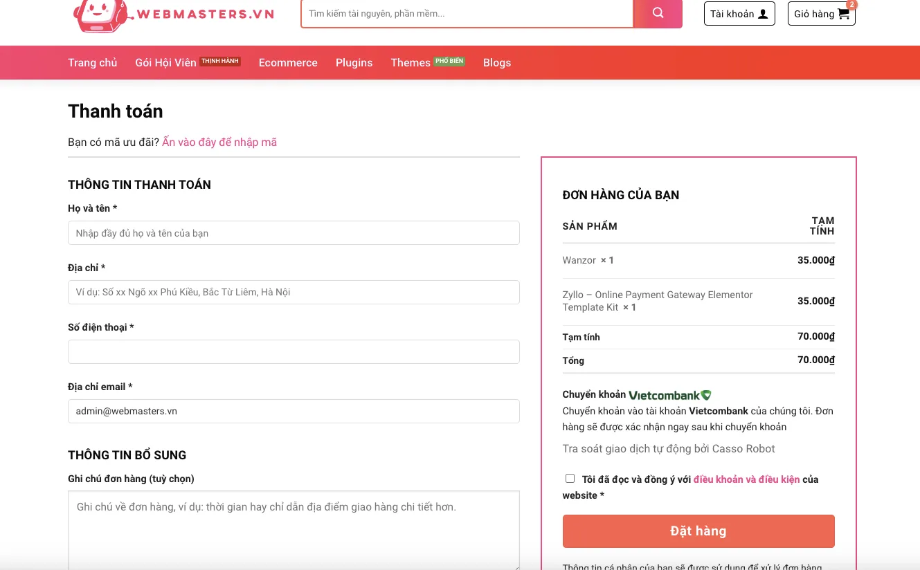 Hướng dẫn mua hàng tại Webmasters.vn - Nhanh chóng & Tiện lợi - huong dan mua hang thanh toan