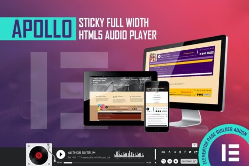 Apollo – Sticky Full Width HTML5 Audio Player – Elementor Widget