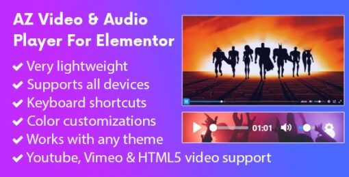 AZ Video and Audio Player for Elementor Pro