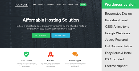 FlatHost WordPress Hosting Theme + WHMCS FlatHost WordPress Hosting Theme + WHMCS