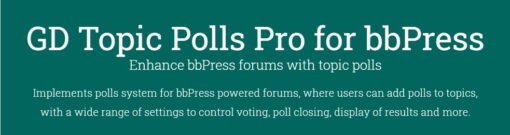 GD Topic Polls Pro for bbPress