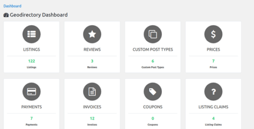 GeoDirectory – Dashboard