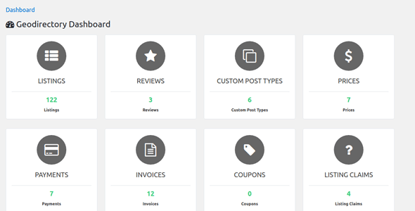 GeoDirectory – Dashboard GeoDirectory – Dashboard