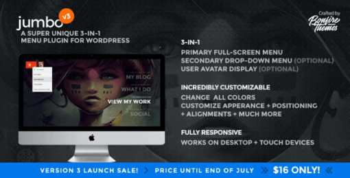 Jumbo – A 3-In-1 Full-Screen Menu For WordPress