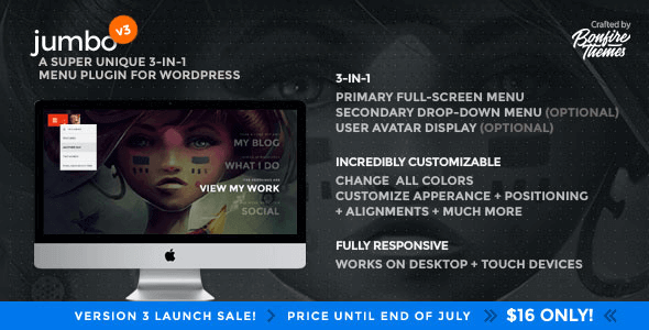 Jumbo – A 3-In-1 Full-Screen Menu For WordPress Jumbo – A 3-In-1 Full-Screen Menu For WordPress