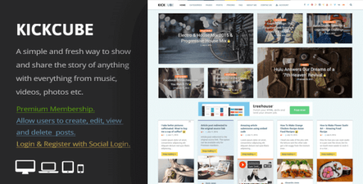 Kickcube – Membership & User Content Sharing Theme