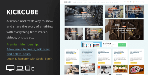Kickcube – Membership & User Content Sharing Theme Kickcube – Membership & User Content Sharing Theme