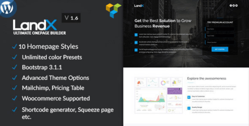 Landx – Multipurpose WordPress Landing Page