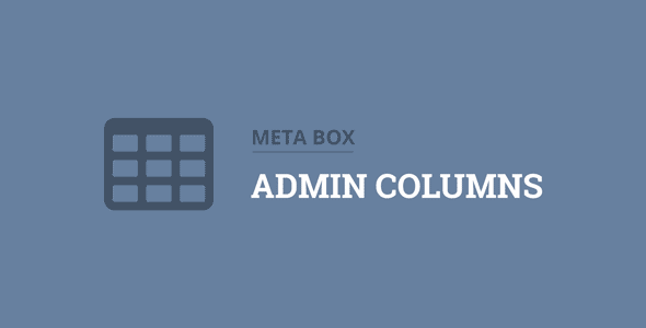 Metabox – Admin Columns Metabox – Admin Columns