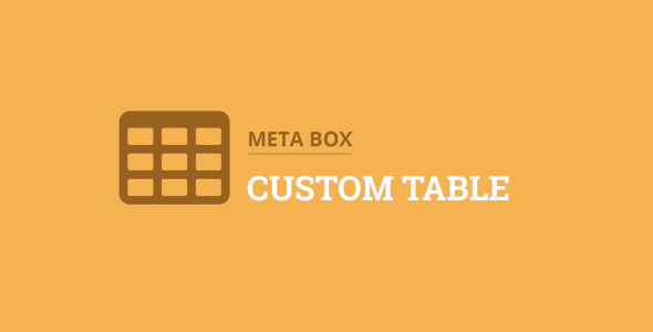 Metabox – Custom Table Metabox – Custom Table
