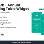 Month – Annual Pricing Table Widget For Elementor