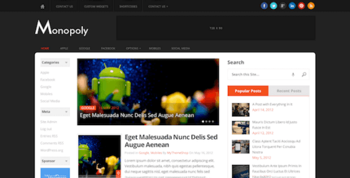 Monopoly – Sleek & Dual-Sidebar WordPress Theme