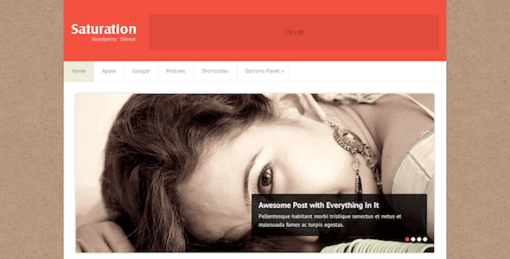 Saturation – Blog Style WordPress Theme
