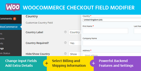Woocommerce Checkout Field Modifier Woocommerce Checkout Field Modifier