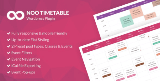 Noo Timetable – Responsive Calendar & Auto Sync WordPress Plugin