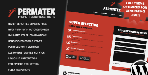 Permatex – Leads Generating WordPress Landing Page