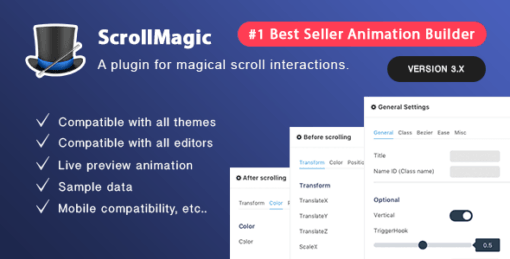 Scroll Magic WordPress – Scrolling Animation Builder Plugin
