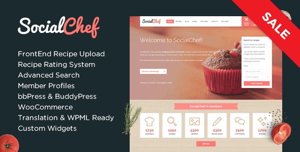 Socialchef – Social Recipe WordPress Theme Socialchef – Social Recipe WordPress Theme