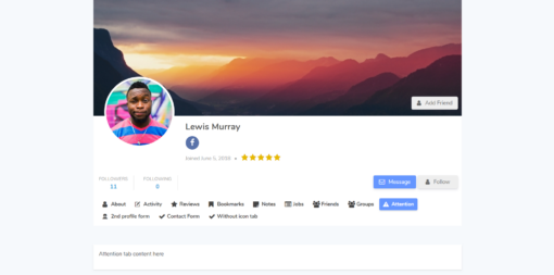 Ultimate Member – Profile tabs