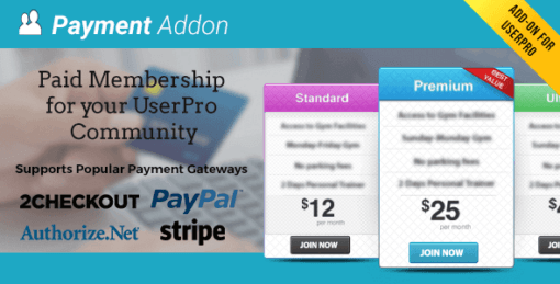 Userpro Payment Addon