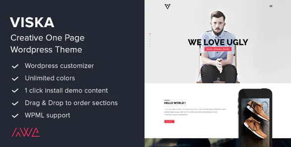 Viska – Creative One Page WordPress Theme Viska – Creative One Page WordPress Theme