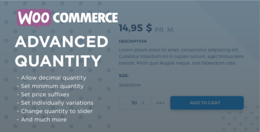 Woocommerce Advanced Quantity