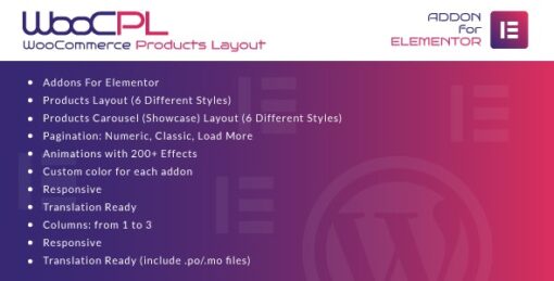 WooCommerce Products Layout for Elementor