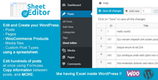 WP Sheet Editor – Taxonomy Terms Pro