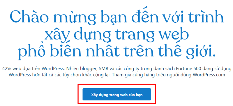 làm web miễn phí với WordPress