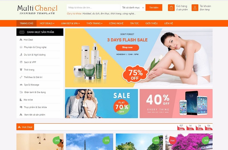 Giao diện website bán hàng đẹp chuẩn SEO