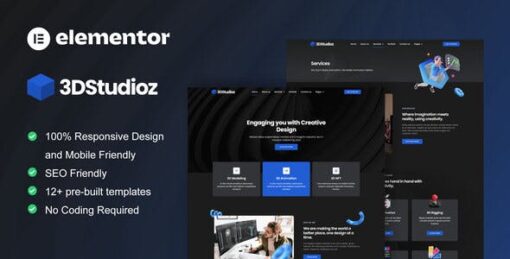 3dstudioz – 3D Design & Animation Studio Elementor Template Kit