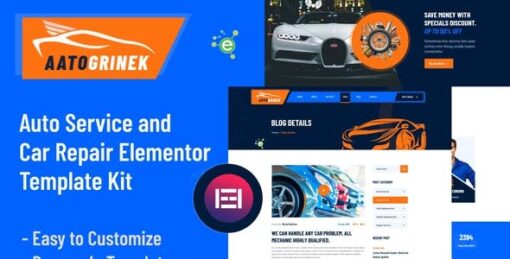 Aatogrinek – Auto Service & Car Repair Elementor Template Kit