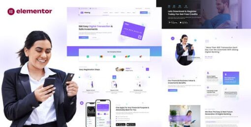 Abang – Digital Bank & Financial Investment Elementor Template Kit