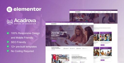 Acadrova – University & School Education Elementor Pro Template Kit