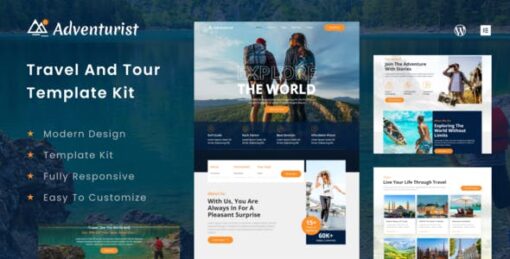 Adventurist – Travel & Tourism Agency Elementor Template Kit