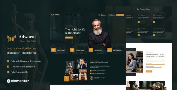 Adwocat – Law Firm & Attorney Elementor Template Kit Adwocat – Law Firm & Attorney Elementor Template Kit
