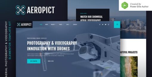 Aeropict – Drone Aerial Photography & Videography Elementor Template Kit