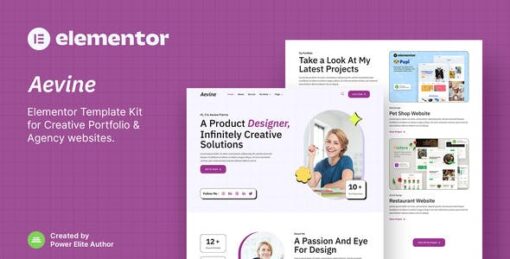 Aevine – Creative Portfolio & Agency Elementor Template Kit