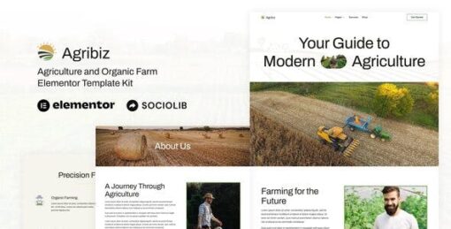 Agribiz – Agriculture & Organic Farm Elementor Template Kit