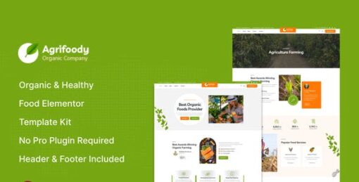 Agrifoody – Organic & Healthy Food Elementor Template Kit