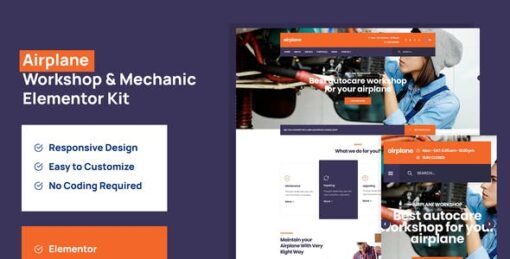 Airplane – Mechanic Workshop Elementor Template Kit