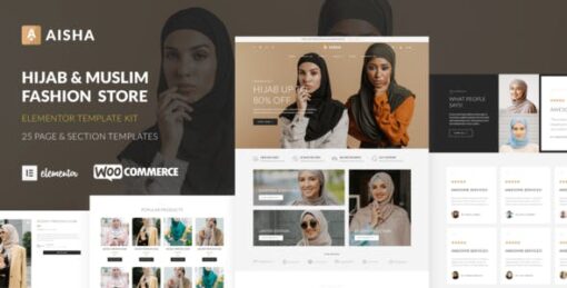 Aisha – Hijab & Muslim Wear Store Elementor Template Kit