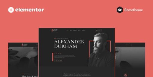 Alexander Durham – Portfolio Photography Elementor Pro Full Site Template Kit