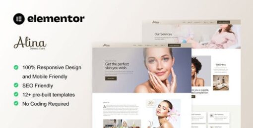Alina – Skin Care & Dermatology Elementor Template Kit