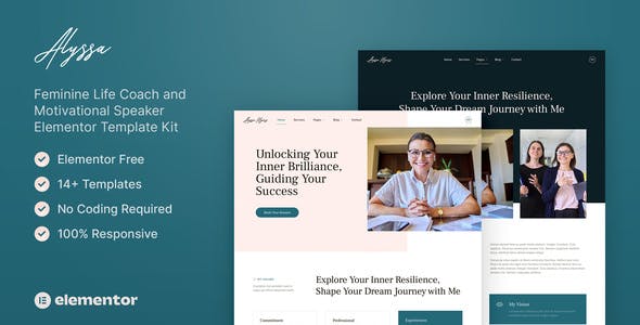 Alyssa – Feminine Life Coach & Motivational Speaker Elementor Template Kit Alyssa – Feminine Life Coach & Motivational Speaker Elementor Template Kit