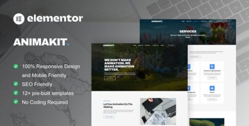 Animakit – Animation Studio Elementor Pro Template Kit