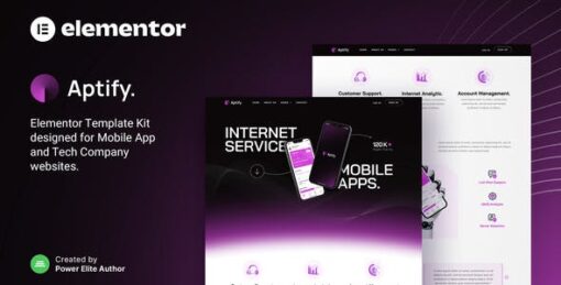 Aptify – Mobile App Landing Page & Tech Company Elementor Template Kit