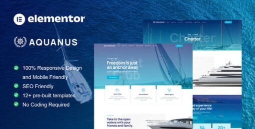 Aquanus – Yacht Club & Boat Rental Elementor Template Kit