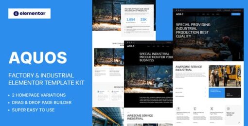 Aquos – Factory & Industrial Elementor Pro Template Kit